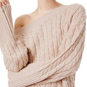 alice + olivia Ina boat-neck cable-knit sweater